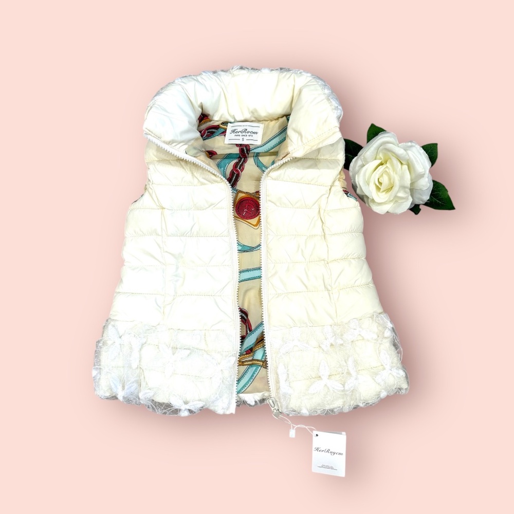 Posh Girl Lace Puffer Vest Girls Size 5
